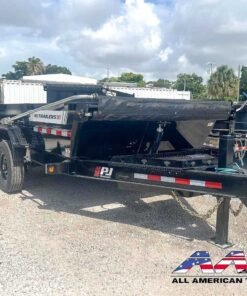 Alternative view of DT1-142 PJ DUMP TRAILER 2′ SIDE -15,400 GVWR 7X14 TELESCOPIC CYLINDER – Hyd Jack – Long Armed Tarp