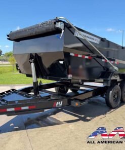 DT1-162-P4 DUMP TRAILER 4′ SIDE – 15,400 GVWR 7X16 TELESCOPIC CYLINDER – Hyd Jack – Long Armed Tarp