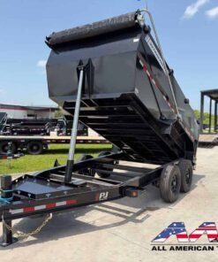 Alternative view of DT1-162-P4 DUMP TRAILER 4′ SIDE – 15,400 GVWR 7X16 TELESCOPIC CYLINDER – Hyd Jack – Long Armed Tarp