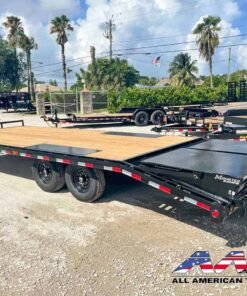 Alternative view of F8-20+4-MR PJ 24′ DECKOVER EQUIPMENT TRAILER 8 TON 16,000 GVWR 20+4 MONSTER RAMPS LR-G TIRES