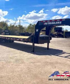Alternative view of LY1-362-HYD PJ GOOSENECK 36′ W/ 12′ HYDRAULIC DOVETAIL & DUAL HYDRAULIC JACKS – 12K AXLES – 12,000 – 30,000 LB GVWR