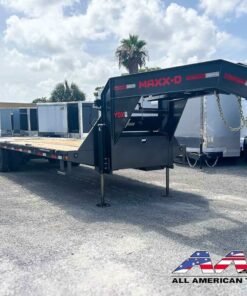 Alternative view of YDX-32-HYD MAXX-D 32′ HYDRAULIC DOVETAIL TRAILER 25,990 – 30,000 GVWR 8.5X32 W/ 12′ DOVETAIL – HYDRAULIC JACKS – 15,000 lb Axles