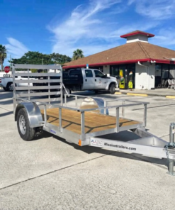 U60X10RW-2.0 ALCOM Aluminum 5×10 Single Axle Utility Trailer – Wood Deck